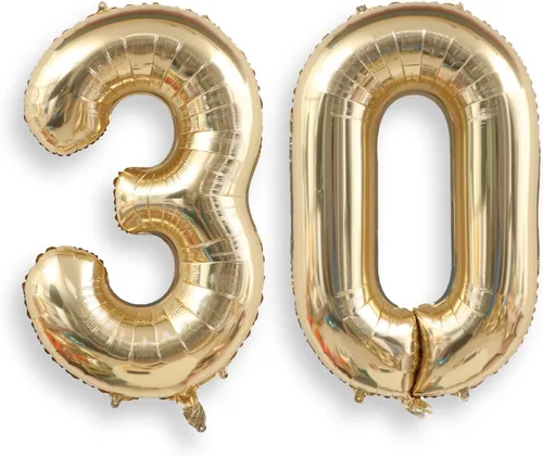 Miniatura 20 de AULE Globos grandes de 40 pulgadas, número 0, negros, grandes, de papel de aluminio, globos de número de helio 0-9, gigantes, jumbo, felices