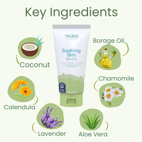Miniatura 6 de TruKid Gel de baño para niños, sin perfume, cara y cuerpo y manos para pieles delicadas, aceptado por la NEA para eccema, probado por dermatólogos