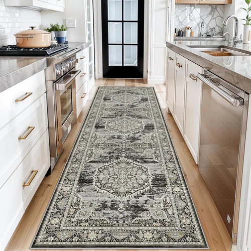 Miniatura 19 de HY HAO YUN LAI Alfombras antideslizantes para pasillos, alfombra lavable para pasillo, alfombra larga ultra suave para cocina, alfombras de acento