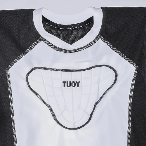 Miniatura 4 de TUOY Camisas de compresión acolchadas para jóvenes, protector de costillas en el pecho para fútbol, paintball, béisbol