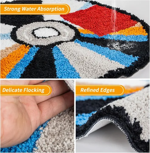 Miniatura 6 de Alfombra de CD - Alfombra de baño con mechones de 24 pulgadas Hypebeast antideslizante, alfombras de discos geniales y alfombra estética
