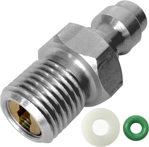 Adaptador de enchufe de desconexión rápida de 0.315 in, accesorios de carga de herramientas de aire de rosca macho BSPP de acero inoxidable de 1/8
