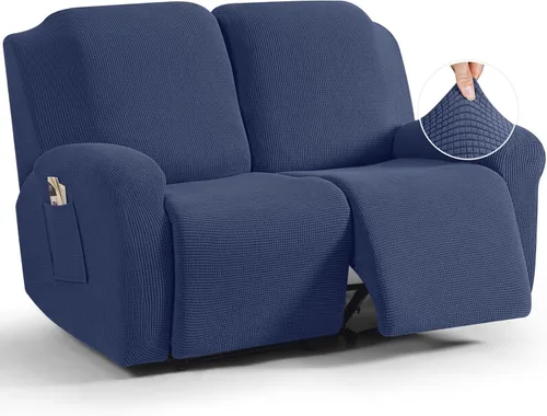Miniatura 27 de TAOCOCO Funda reclinable de 4 piezas, funda elástica para sofá reclinable de 4 piezas, funda reclinable con 1 asiento, protector suave, fundas