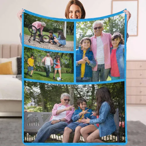 Miniatura 18 de Mantas personalizadas con fotos, texto, manta personalizada con imagen, hecha en Estados Unidos, personalizada para Navidad, cumpleaños, boda