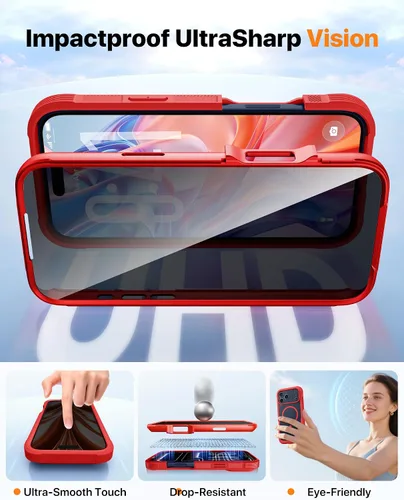 Miniatura 301 de Diaclara Funda diseñada para iPhone 16, mejorada [protección completa de la cámara], carcasa resistente de cuerpo completo con protector de pantalla