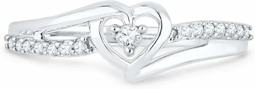 Miniatura 2 de Anillo de moda con diamantes redondos blancos, de plata esterlina (110PTQ)