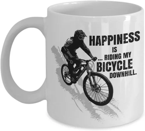 Miniatura 9 de Happiness Is Riding My Bicycle Downhill - Taza de café y té para un ciclista de montaña y regalos para hombres y mujeres ciclistas (15 onzas)