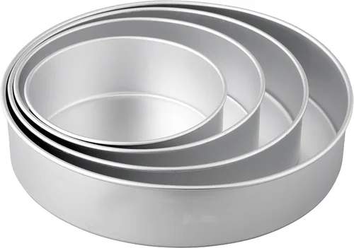 Miniatura 19 de Wilton Juego de moldes redondos de aluminio, 4 piezas para pasteles en capas, duradero, calentamiento uniforme, resistente al óxido, utensilios