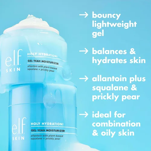 Miniatura 3 de e.l.f. SKIN ¡Santa hidratación! Gel-Yeah Hidratante, Hidratante ligero para una piel rellena e hidratada, infundido con escualano, vegano y libre