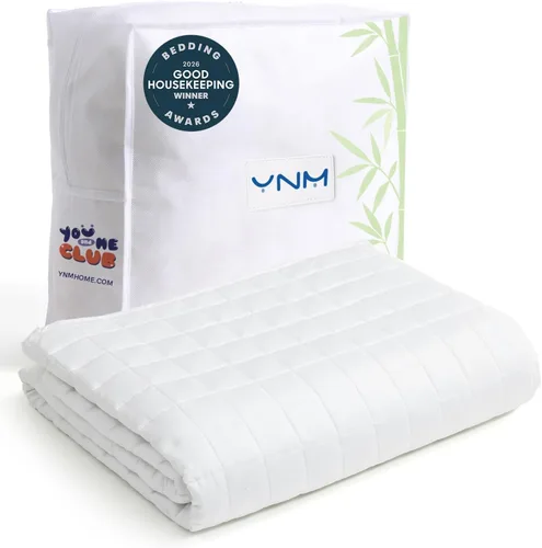 Miniatura 34 de YnM Manta con peso refrescante para adultos, terciopelo refrescante y acogedor de doble cara, manta pesada de 30 libras para parejas, uso en cuatro