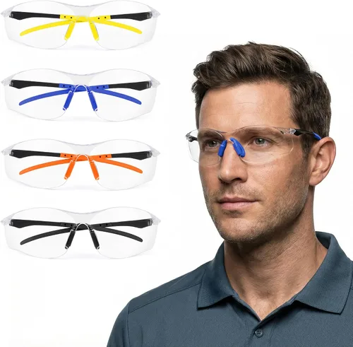Miniatura 15 de Paquete de 3 lentes de seguridad tintados ámbar: lente de policarbonato antiarañazos con certificación ANSI Z87.1, protección UV para construcción