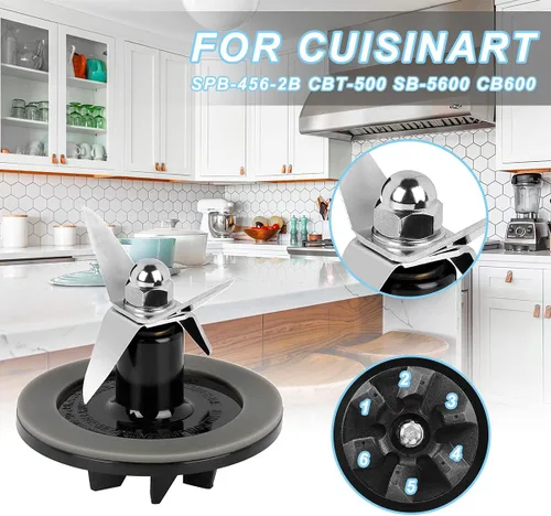 Miniatura 3 de Conjunto de corte de licuadora, piezas de repuesto de cuchilla de licuadora con 1 piezas de juntas de licuadora, compatible con licuadoras Cuisinart