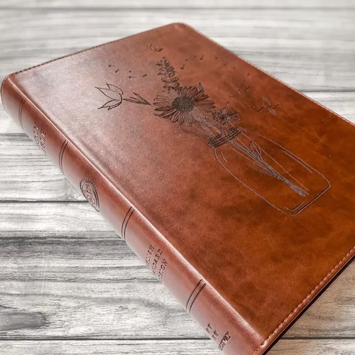 Miniatura 3 de JOY CREATIVE Biblia de letras rojas de margen ancho ESV Personalizado con nombre El diseño personalizado está escrito a mano y grabado