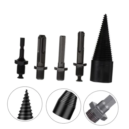 Miniatura 9 de Totority 1 Unidades - Broca divisora de madera resistente, kit de división de leña, asas para división eficiente de troncos para uso eficiente