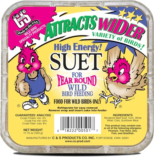 Miniatura 2 de C&S Golosina de Sebo de Alta Energía, Alimento para Aves Silvestres para Pajaros Carpinteros, Trepadores, Carboneros y Agateadores, Paquete de 8