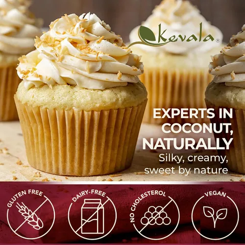 Miniatura 7 de Kevala Mantequilla de coco orgánica, alternativa cruda prensada en frío y crema para hornear, postres y tostadas, vegano, sin gluten, tarro