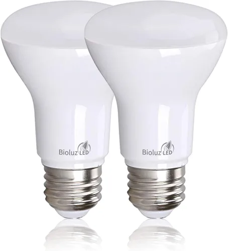 Bioluz LED Paquete de 2 Bombillas LED BR20 Luz de Inundación Interior R20 Regulables Alto CRI 2700K Blanco Cálido, Equivalente a 50 Vatios Usa 7W,