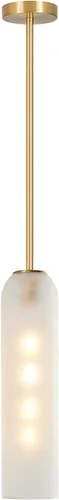 Miniatura 12 de BOKT Moderna lámpara colgante de cristal, lámpara nórdica de tubo largo, lámpara colgante ajustable de mediados de siglo, iluminación colgante