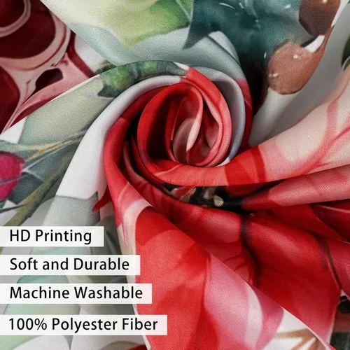Miniatura 4 de Juego de cortinas de ducha navideñas con acebo, cortinas de ducha impermeables de Navidad, cortinas de baño de tela con 12 ganchos para decoración
