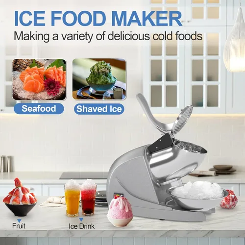 Miniatura 4 de Máquina de hielo afeitado, máquinas eléctricas de cono de nieve de 3 cuchillas, máquina trituradora de hielo de 380 W, trituradora de hielo de 286