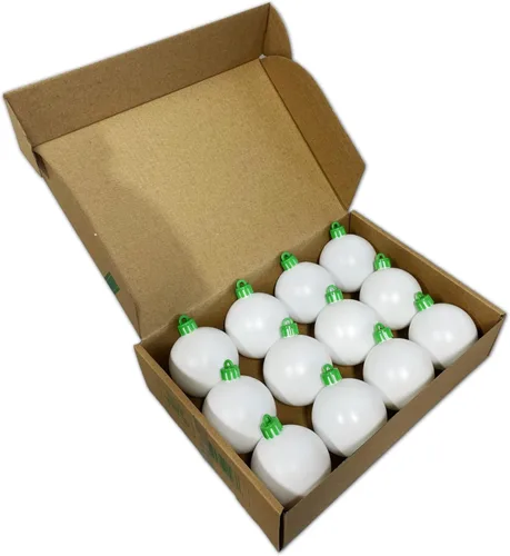 Miniatura 5 de The Treemendous Ornament Decorator Kit de recambio de 12 piezas para decoración de árbol de Navidad, adornos de bola blanca en blanco