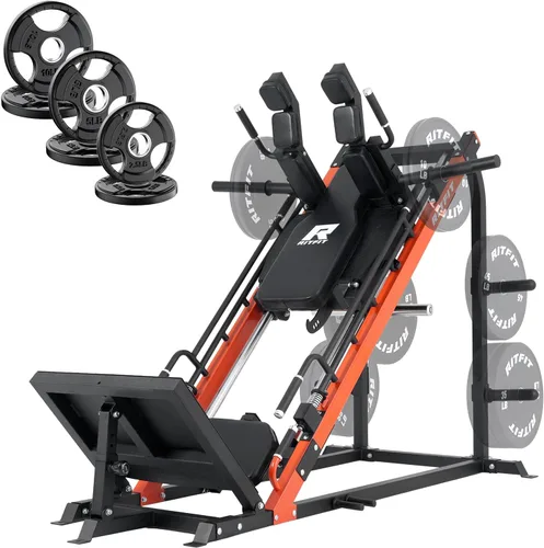 Miniatura 11 de RitFit Máquina de sentadillas 3 en 1 para gimnasio en casa, capacidad de 1500 libras, diseño compacto que ahorra espacio con múltiples ángulos
