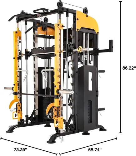 Miniatura 10 de Altas Strength Máquina Smith 3061B con brazos de palanca ajustables, relación de polea 2:1, sistema de gimnasio en casa, estante para sentadillas
