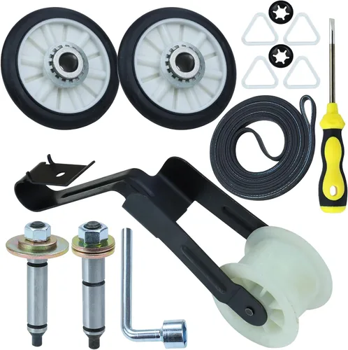 【Actualizado】 Kit de reparación de secadora 4392065 con correa de secadora 341241 349241T Kit de rodillo de tambor de secadora 691366 polea tensora