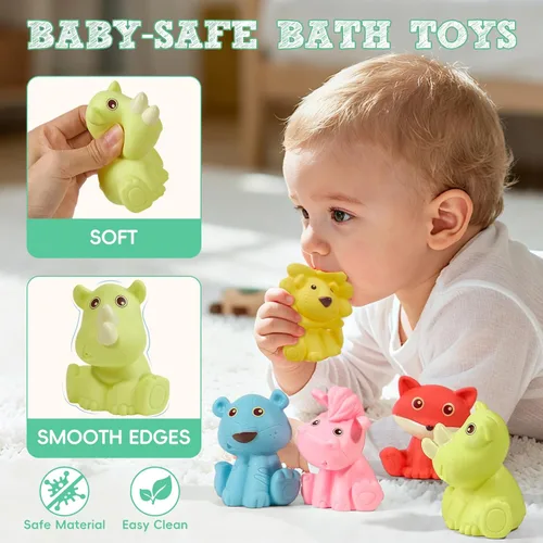 Miniatura 3 de Juguetes de baño para bebés de 6 a 12 meses Juguetes de baño sellados, sin agujeros y sin moho para niños pequeños Juguetes flotantes suaves