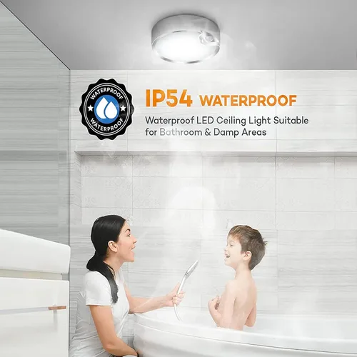 Miniatura 8 de TOOWELL Lámpara de techo con sensor de movimiento, funciona con pilas, luces de techo LED para interiores, para armario, pasillo, despensa
