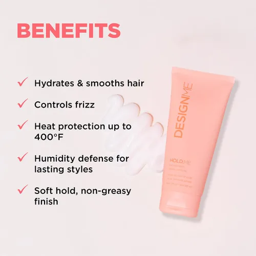 Miniatura 3 de Design.Me HOLD.ME Styling Cream Hair Smoothing Cream for Blowouts & Sleek Looks Hydrating, Tames Frizz & Flyaways, Adds Shine & Smooths Soft