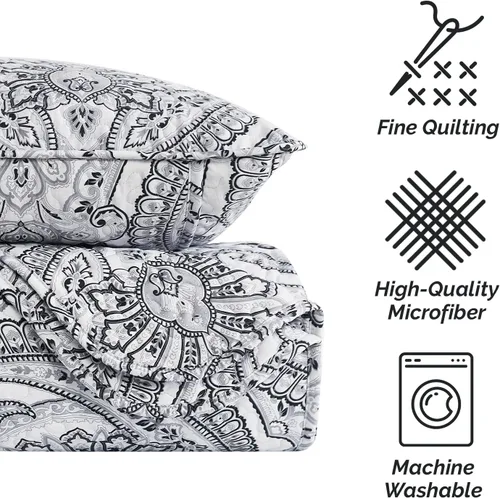 Miniatura 4 de Southshore Fine Living, Inc. Juegos de Edredón para Cama Nido Individual, Juego de Ropa de Cama Boho de 6 Piezas con Funda para Cama Nido, 3 Fundas