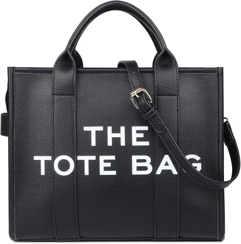 NEGBIU The Tote Bag para mujer, bolso de mano de piel sintética, bolso cruzado o asa para el trabajo, la escuela (10.6 x 13 x 6.3 pulgadas)