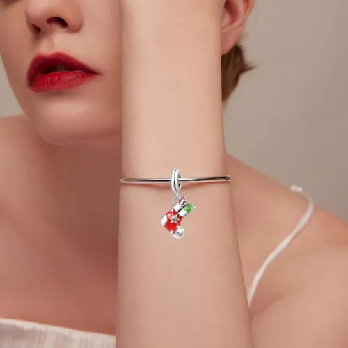 Miniatura 4 de QeenseKc Muñeco de nieve de Navidad, elfo, ciervo, dulce pan de jengibre, abalorio de invierno para pulsera Pandora