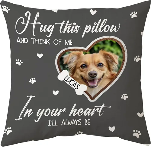 Miniatura 11 de Hyturtle Almohada personalizada para mascotas con inserto de 12 x 12 pulgadas impreso de doble cara, almohada para perros con imagen, almohadas