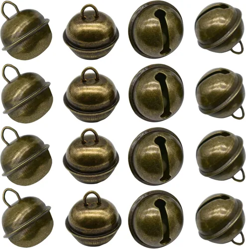 Maydahui 20 cascabeles vintage de 1 pulgada de tono decorativo antiguo de cobre para mascotas, perros, gatos, colgantes, árbol de Navidad,