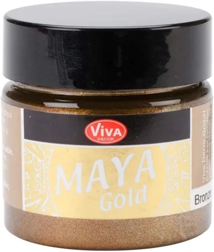 Miniatura 22 de Viva Decor Maya Gold (Plata) 1.52 onzas líquidas - Pintura acrílica metálica brillante para trabajos creativos en madera, vidrio y porcelana.