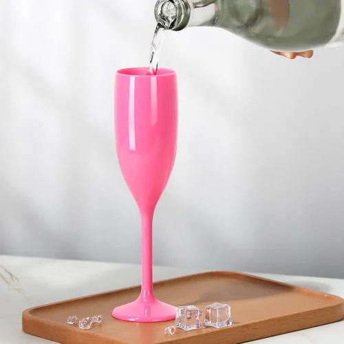 Miniatura 8 de XUWAIDSGN Copas de Champán Acrílicas de Flauto para Boda Copas de Champán para Brindar Flauto de Champán de Goblet Plástico Reutilizables e Rosa