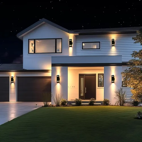 Miniatura 8 de iYogaled Lámpara de pared para exteriores del anochecer al amanecer, con certificación ETL, diseño cuadrado de aluminio impermeable para montaje