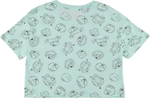 Miniatura 2 de Nickelodeon Camisa de moda de los años 90 de Rugrats Angelica y Reptar Allover Crop Top Skimmer Tee