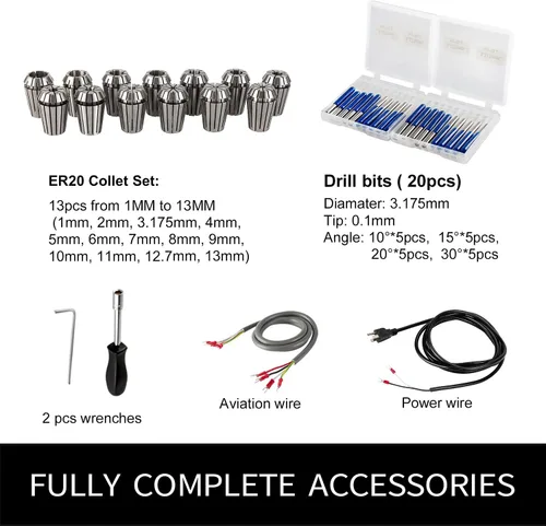 Miniatura 7 de Kits de husillo CNC, 220 V, 2.2 KW, 2200 W, motor de husillo refrigerado por aire, husillo CNC cuadrado, motor de husillo CNC + 2.2KW VFD + 13