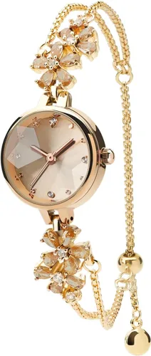 Miniatura 21 de TIME100 Reloj de pulsera para mujer, de cuarzo, con esfera verde, bisel con cristales en el movimiento, correa de pulsera con diamantes, resistente