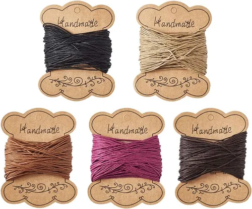 Miniatura 38 de Craftdady - Hilo encerado, Algodón, marrón (CoconutBrown), 1mm