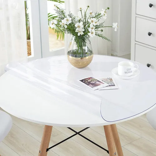 Miniatura 8 de Protector de mesa transparente de 381 x 381 mm y 1,5 mm de grosor, protector de mesa de vinilo, alfombrilla de escritorio de plástico para mesa