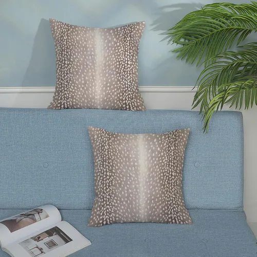 Miniatura 5 de Fundas de Almohada con Estampado de Antílope 16x16 Pulgadas Paquete de 2, Fundas de Almohada Decorativas con Estampado de Piel de Animal Marrón