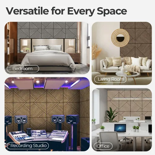 Miniatura 6 de AKUMAX Paneles Acústicos Grandes - 95x48 Pulgadas Paneles de Pared Autoadhesivos Insonorizados, Paneles de Pared Decorativos 3D Despegar y Pegar