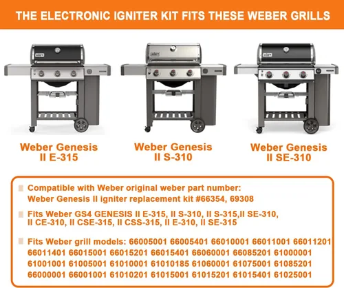 Miniatura 2 de 66354 69308 Kit de encendido de repuesto para Weber GS4 Genesis II Parrilla Piezas Encendido para Weber GS4 Genesis 2 E315, 2 S310, II S315, II