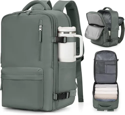 Miniatura 35 de VGCUB - Mochila grande para viaje, trabajo, negocios, mochila para laptop aprobada como equipaje de mano para vuelos, unisex, Negro -, Grande, Large