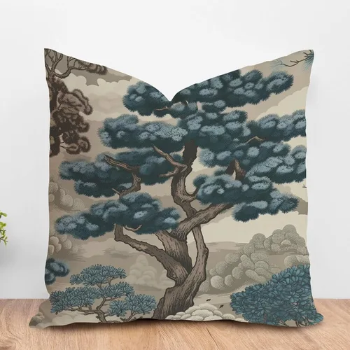 Miniatura 9 de ArogGeld Funda de cojín para sofá de granja con diseño de pájaro chinoiserie amarillo y gris, peonía, pavo real, decoración del hogar, funda