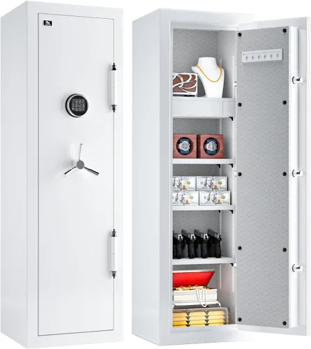 Miniatura 10 de TIGERKING Caja fuerte grande ignífuga para el hogar, 8.12 pies cúbicos, diseño brillante de lujo, acero resistente de 203 libras, protección contra